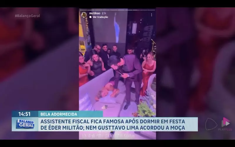Assistente fiscal vira sensação após dormir em festa de Éder Militão — veja o vídeo!