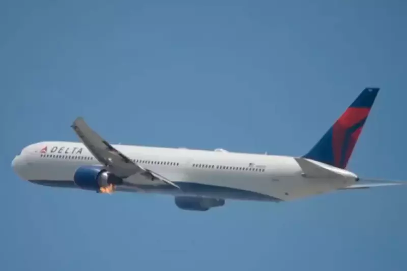 Avião da Delta pega fogo após decolar de Los Angeles: passageiros em pânico e pouso de emergência