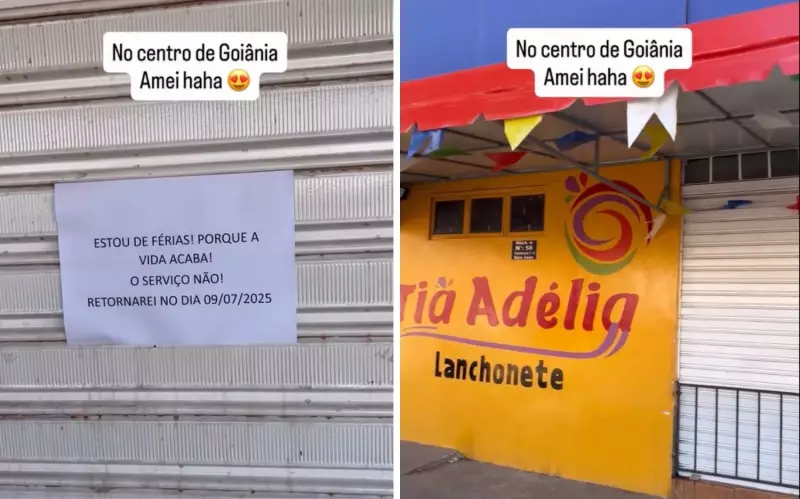 Aviso de férias em lanchonete de Goiânia viraliza: 'A vida acaba, o serviço não'
