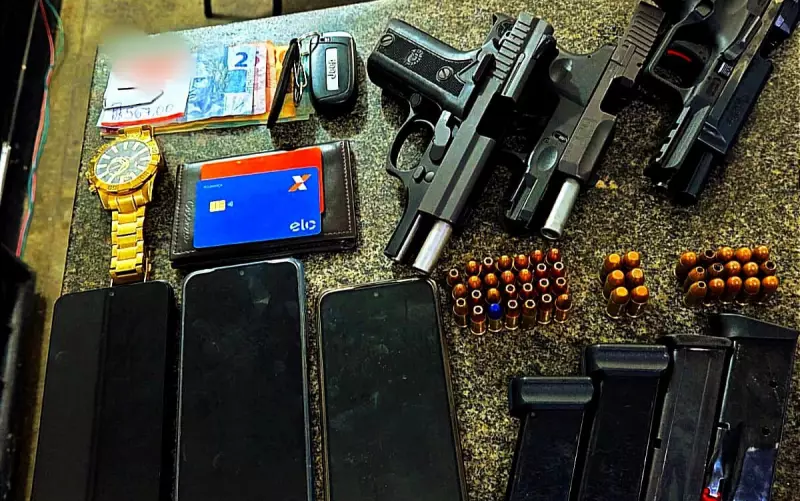 BA: Polícia prende homens com armas, munições e drogas em Feira de Santana
