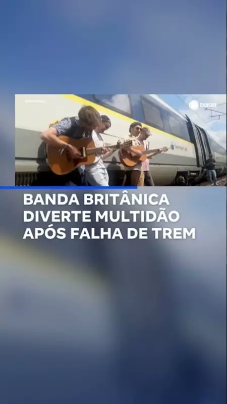 Banda britânica transforma falha de trem em show improvisado e encanta público