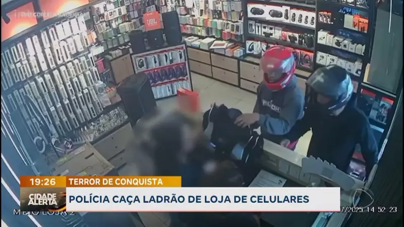 Bandido assalta loja de celulares em Vitória da Conquista e polícia intensifica busca