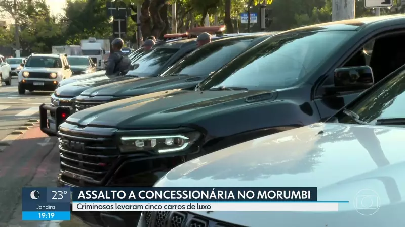 Bandidos agem com ousadia e levam três carros de luxo de concessionária no Morumbi, em SP