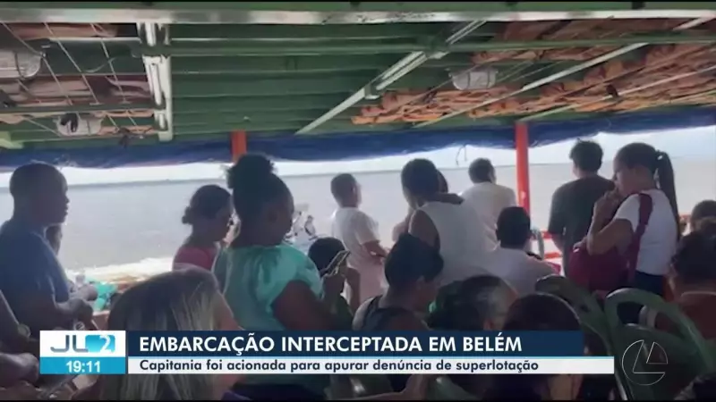 Barco superlotado é interceptado na Baía do Guajará, em Belém: veja detalhes