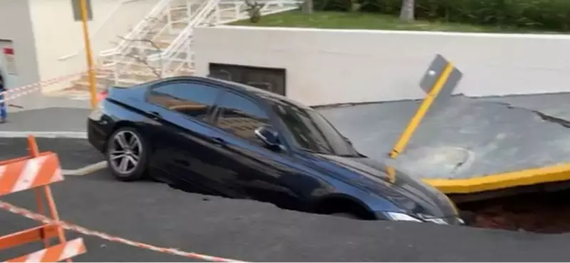 Bauru em choque: carro desaparece em cratera gigante no meio da rua — veja o vídeo impressionante!