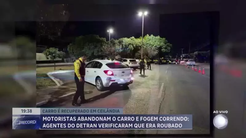 Blitz do Detran em Ceilândia recupera carro roubado em ação rápida