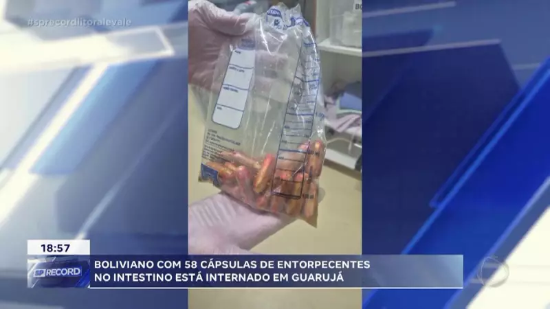 Boliviano é preso em Guarujá com 58 cápsulas de drogas no intestino — veja os detalhes chocantes