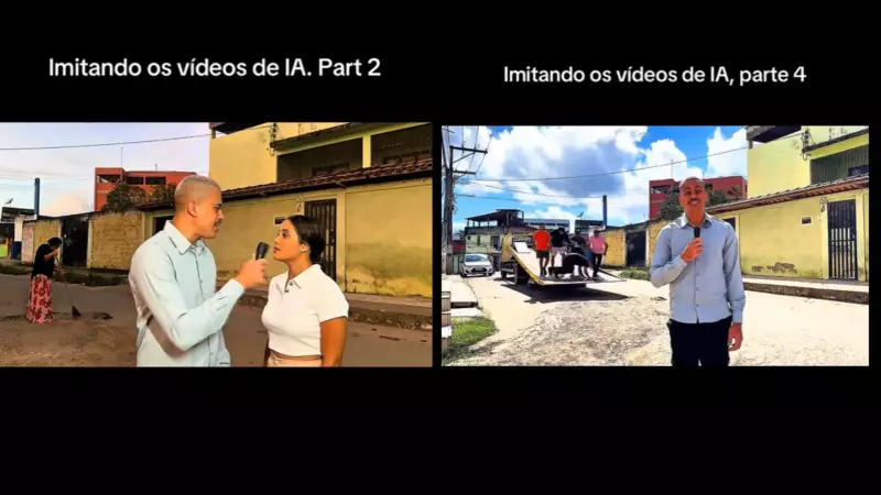 Brasileiro viraliza imitando vídeos 'malucos' de IA e ironiza: 'Já estamos tomando o trabalho da inteligência artificial'