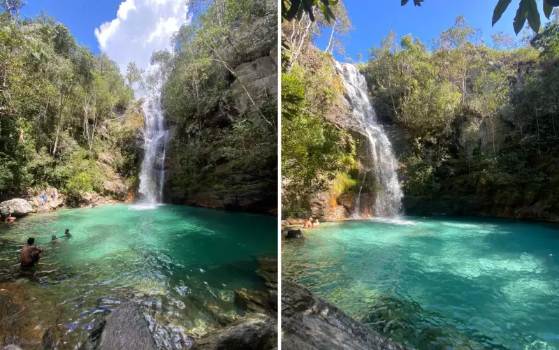Cachoeira de Água Azul-Turquesa no Cerrado: Um Paraíso Quilombola para Explorar