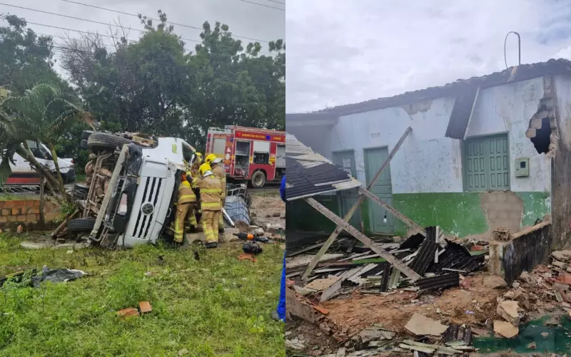 Caminhão desgovernado destrói casa e deixa motorista ferido em Itaporanga D'Ajuda — Veja o vídeo!