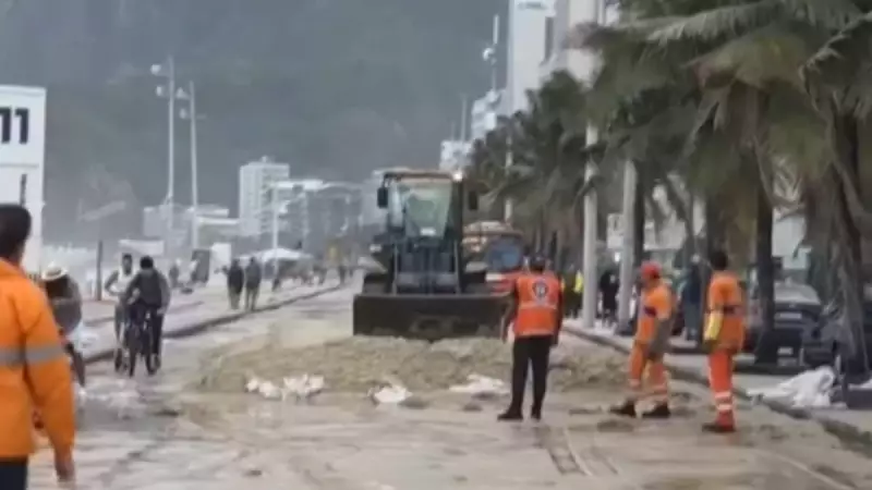 Caos no Leblon: Ressaca violenta bloqueia orla e vira pesadelo para moradores