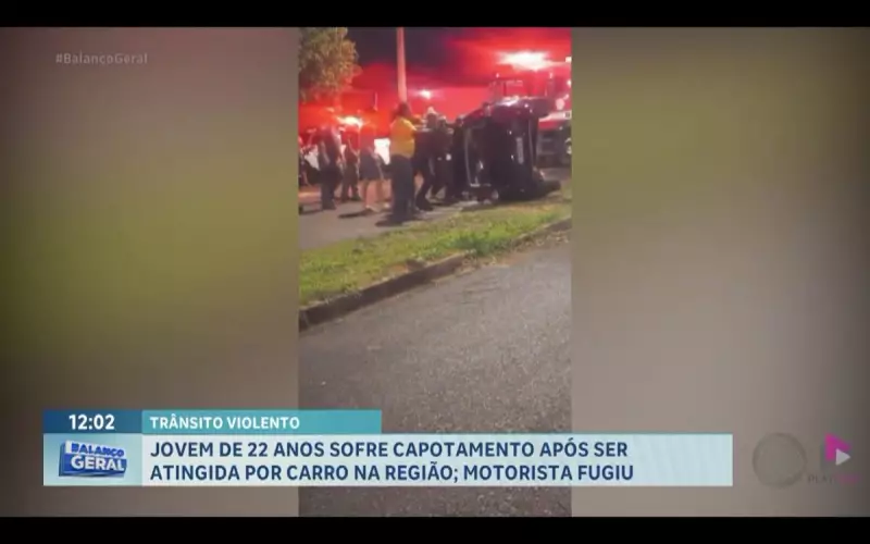 Capotamento assustador em Orlândia: veículo vira após colisão em cruzamento