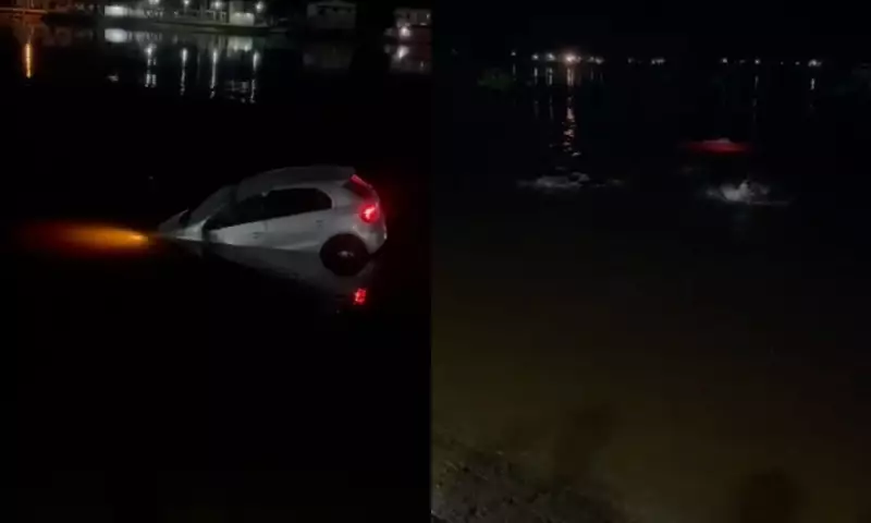Carro afunda no Rio Paraguai após queda de cais em MS: buscas por vítima continuam