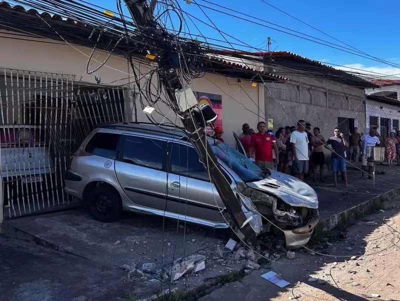 Carro atropela pedestre e bate em poste em Paço do Lumiar: veja detalhes do acidente