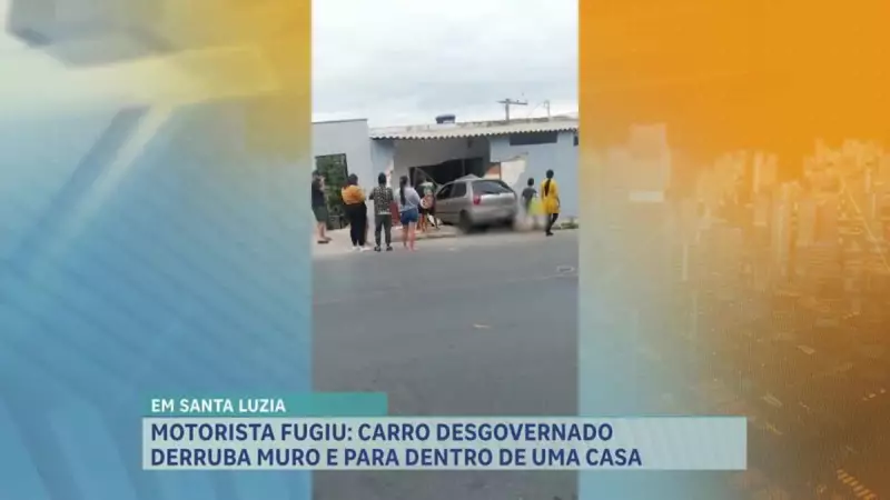 Carro desgovernado com adolescentes invade casa e causa destruição em Santa Luzia (MG)