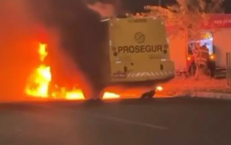 Carro-forte pega fogo em Ribeirão Preto: veja o que aconteceu e como o trânsito foi afetado