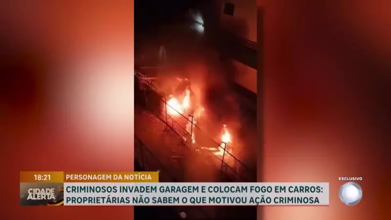 Carro incendiado em condomínio deixa moradora em choque: 'Não faço ideia do motivo'