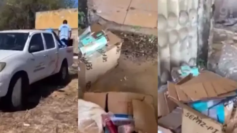 Carro oficial da Secretaria de Fazenda é flagrado despejando lixo em posto fiscal abandonado em Teresina — veja o vídeo