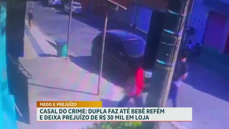 Casal armado invade loja e faz reféns, incluindo bebê de 1 ano, na Grande BH