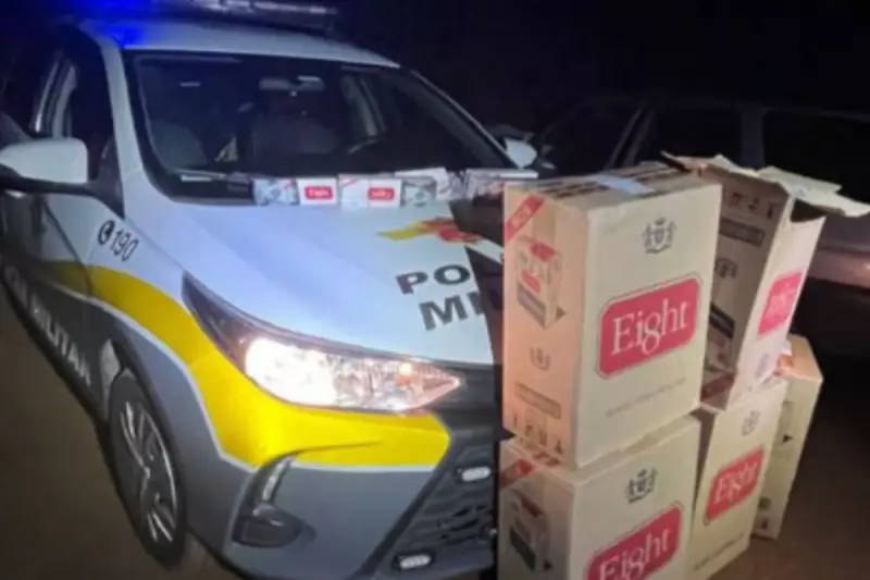 Casal é preso com milhares de maços de cigarros sem nota fiscal em São Miguel Arcanjo