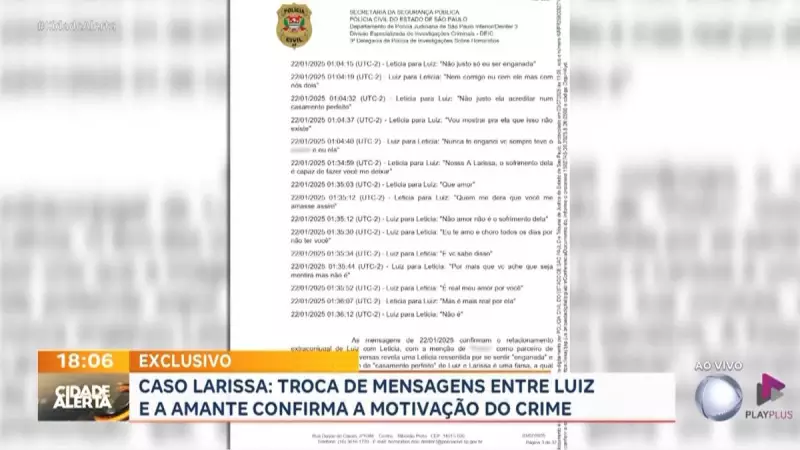 Caso Larissa: Mensagens revelam pressão para Luiz abandonar professora