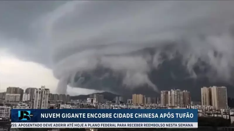 Céu vira drama na China: nuvem monstruosa engole cidade após tufão — veja o vídeo chocante!