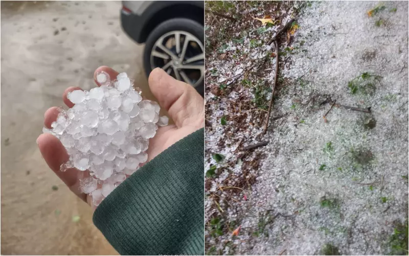 Chuva de granizo transforma cidades do Sul de Minas em cenário de filme — veja imagens impressionantes