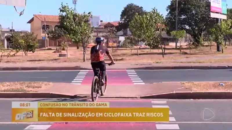Ciclofaixa do Gama (DF) vira zona de perigo: sinalização falha causa confusão e riscos no trânsito