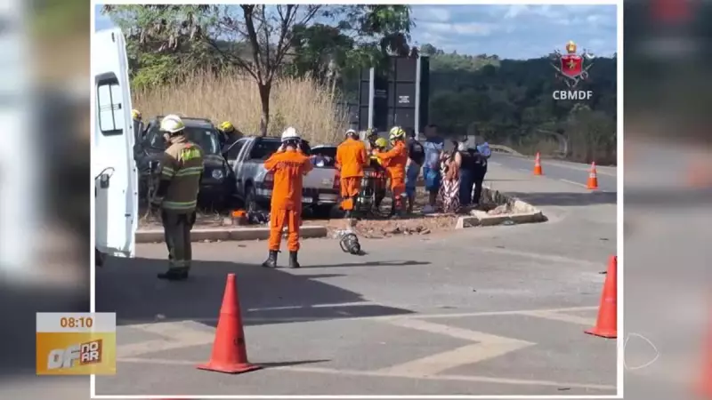 Colisão frontal na BR-251 no Balão da Papuda deixa três feridos: veja detalhes