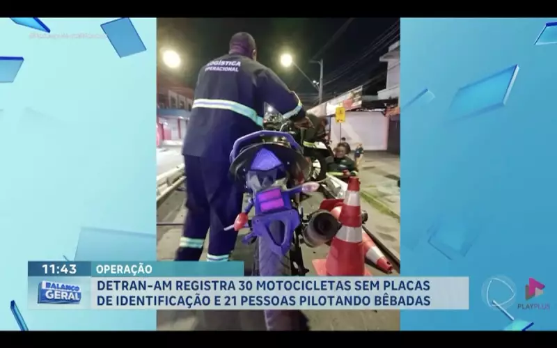 Detran-AM flagra motociclistas sem placas e embriagados em blitz surpresa em Manaus