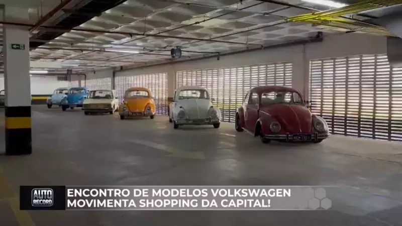 Encontro de modelos Volkswagen reúne fãs e colecionadores em shopping de Brasília