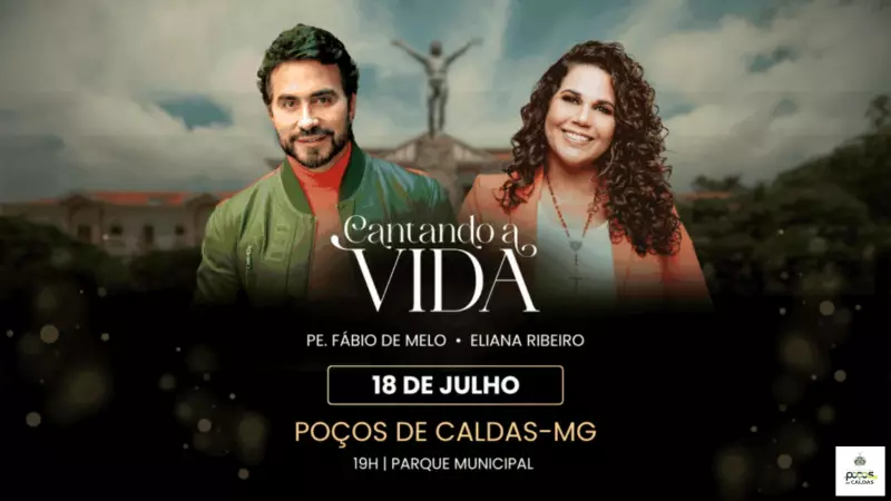 Fábio de Melo e Elliana Ribeiro levam 'Cantando a Vida' para Poços de Caldas em espetáculo imperdível