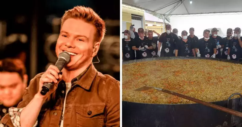 Festa icônica em SC: Camarão, risoto gigante e Michel Teló animam a cidade