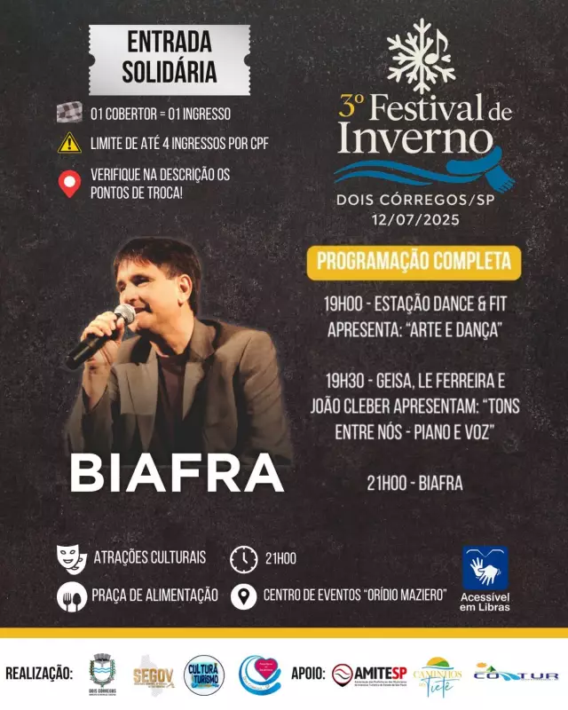 Festival de Inverno em Dois Córregos: Arte, Cultura e Solidariedade em Destaque
