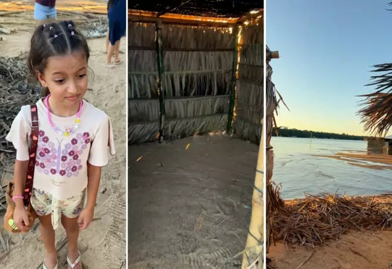 Filha de empresária tem reação inesperada ao ver quarto em acampamento na praia; vídeo viraliza