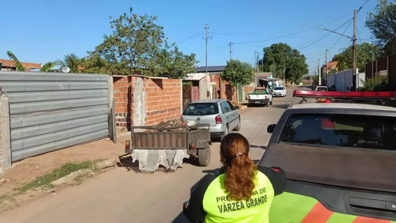Fiscalização flagra descarte irregular de resíduos em Várzea Grande e coibe ação