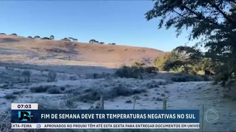 Frio extremo no Sul: previsão aponta temperaturas negativas no fim de semana