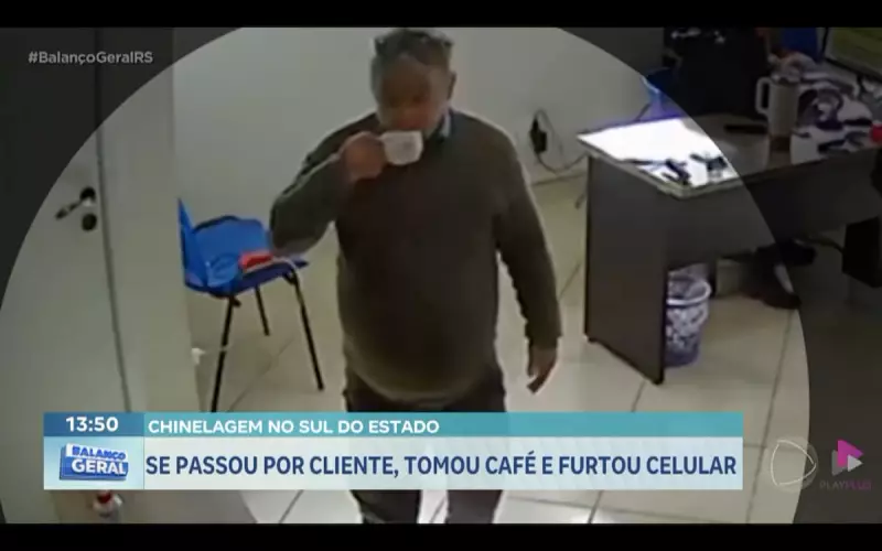 Furto audacioso: homem se passa por cliente, toma café e rouba celulares em estabelecimento