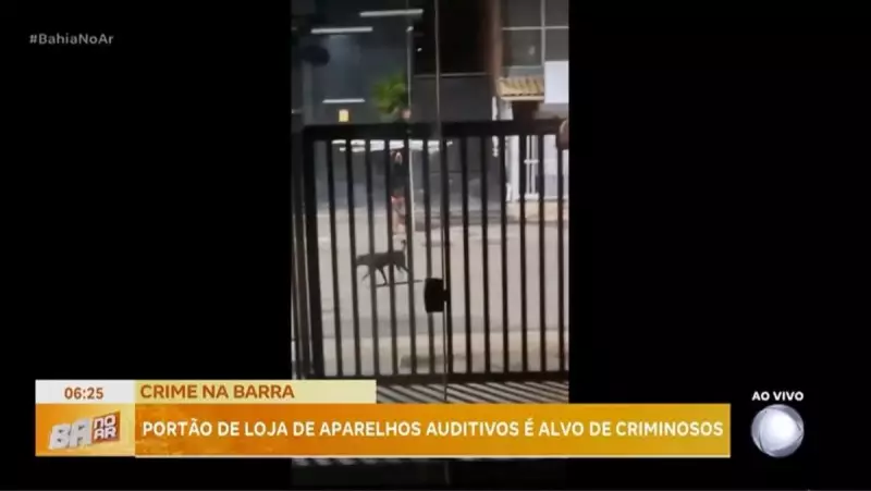 Furto inusitado: Criminosos roubam portão de loja de aparelhos auditivos na Bahia