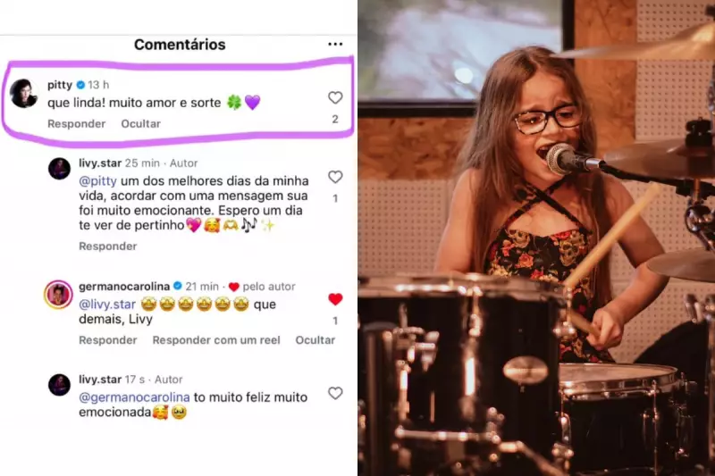 Garota de 8 anos arrasa na bateria e recebe elogio da Pitty: 'Talento de outro mundo!'
