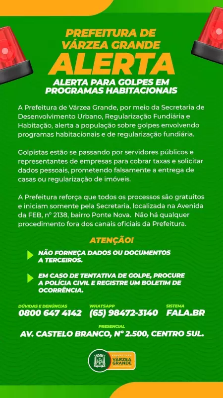 Golpes em programas habitacionais: Prefeitura alerta e ensina como se proteger