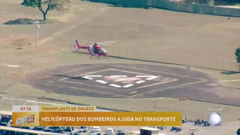 Helicóptero da Record flagra momento emocionante de transporte de órgão para transplante no DF