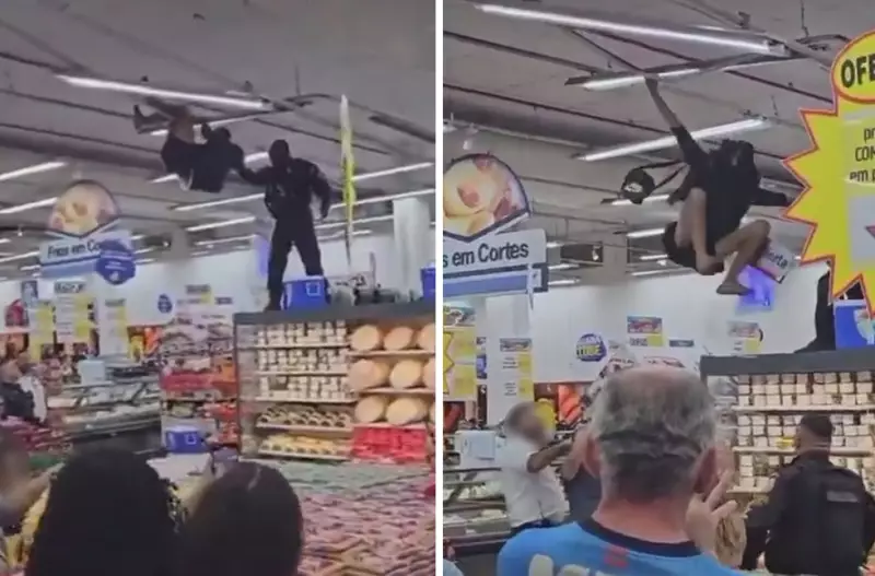 Homem causa tumulto em supermercado na Zona Norte do Rio e é retirado pela PM — Veja o vídeo!