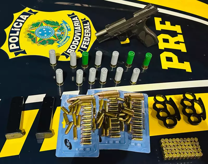 Homem é detido com arsenal na BR-316 em Caxias: armas e munição apreendidas