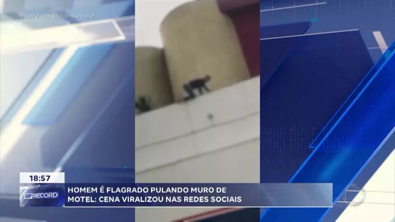 Homem é flagrado em fuga desesperada após briga em motel no litoral de SP — veja o vídeo!