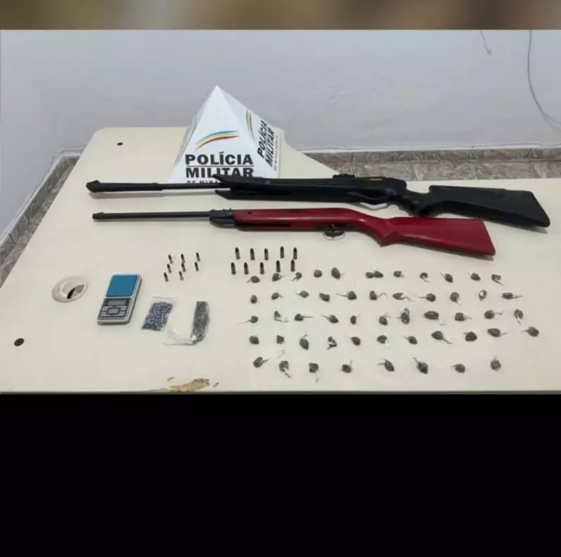 Homem é preso em Curvelo com armas, drogas e munições após violência doméstica