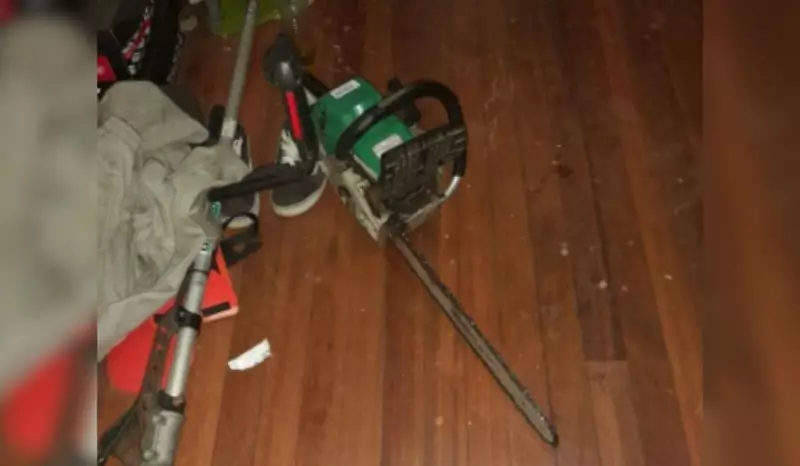 Homem embriagado tenta matar esposa com motosserra e é preso em SC