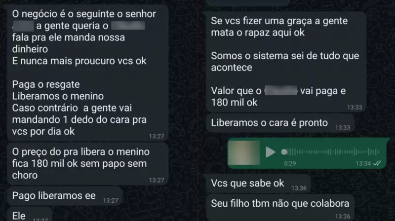 Homem encena próprio sequestro e pede resgate ao pai em Londrina; mensagens ameaçavam enviar dedos à família