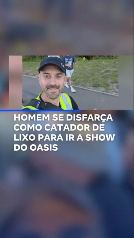 Homem usa disfarce de catador de lixo para assistir show do Oasis — veja o vídeo!