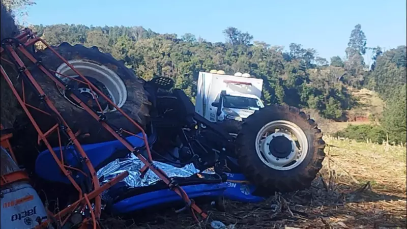 Idoso morre após trator despencar de barranco no interior do Paraná